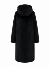 Load image into Gallery viewer, ⇆ Reversible Faux Fur & Suede Hooded Coat