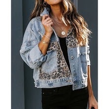 Load image into Gallery viewer, Women's Cropped Distressed Denim Jacket
