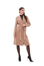 Load image into Gallery viewer, Geneva Classic Wraparound Wool Blend Overcoat in Camel