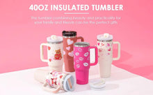 Load image into Gallery viewer, 40 Oz Tumbler With Handle Straw Insulated, Stainless Steel Spill Proof Vacuum Coffee Cup Tumbler With Lid Tapered Mug Gifts For Valentine Lover Suitable For Car Gym Office Travel
