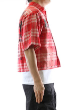 Load image into Gallery viewer, New Liade Washed Flannel Crop Top Button Down Shirt