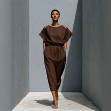 Load image into Gallery viewer, Women's Batwing Sleeve Off-Shoulder Elastic Waist Maxi Dress