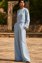 Load image into Gallery viewer, Women's Cropped Long-Sleeve Top & Ultra-Wide Palazzo Pants Set