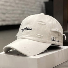 Load image into Gallery viewer, Korean Distressed Tie-Dye Letter Print Cotton Cap – Women’s Dome Crown