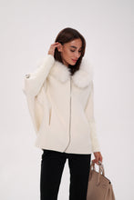 Load image into Gallery viewer, Saga®Furs Hooded Polar Fox Wool Alpaca Coat