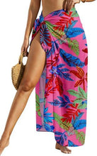 Load image into Gallery viewer, Sheer Chiffon High-Slit Swim Cover-Up Dress – Floral Print, One Size