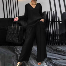 Load image into Gallery viewer, Solid Color Long Sleeve Top & Pants Two-Piece Travel Set