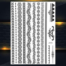 Load image into Gallery viewer, 53 Sheets Black Lace Temporary Tattoos Sticker Butterfly Flower Fake Tatoo Sticker Sexy Black Henna Temporary Tattoos For Women