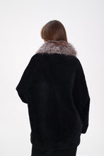 Load image into Gallery viewer, Palermo Genuine Astrakhan Silver Fox Trim Coat