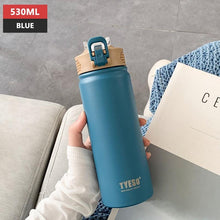 Load image into Gallery viewer, 530ml/750ml Thermos Mug with Straw Stainless Steel Thermal Insulation Straight Cup Thermal Water Bottle Thermos Water Bottle