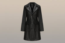 Load image into Gallery viewer, Women’s Long Leather Trench Coat – Fashion Outerwear
