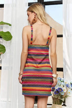 Load image into Gallery viewer, Contrast Striped V-Neck Mini Dress – Bold & Trendy Striped Dress with Flattering V-Neckline and Playful Mini Length for Casual Summer Style