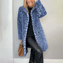 Load image into Gallery viewer, Leopard Print Plush Jacket — Cozy Loose-Fit Mid-Length Outwear