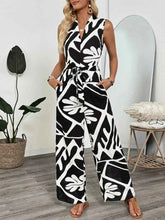 Load image into Gallery viewer, Printed Sleeveless : Wide Leg Jumpsuit