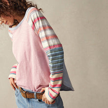 Load image into Gallery viewer, Women's Striped Long Sleeve Top Round Neck Pullover