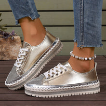 Load image into Gallery viewer, Women’s Plus Size White Sneakers – Chunky Sole Casual Everyday Shoes