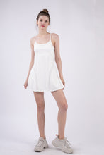 Load image into Gallery viewer, Mesh Detail Tennis Mini Active Dress with Shorts Inside – Mesh Active Dress, Tennis Mini Dress, Sporty Mesh Dress, Breathable Activewear, Comfortable Tennis Dress, Sporty Dress with Shorts, Chic Active Dress