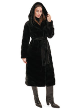 Load image into Gallery viewer, Faux Mink Effect Fur Hooded Coat