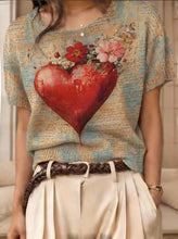Load image into Gallery viewer, Women's Retro Short-Sleeve Jacquard Knit Top