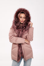 Load image into Gallery viewer, Genuine Silver Fox Fur Trim Down Insulated Parka