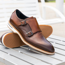 Load image into Gallery viewer, 55-103-BRN LEGERRA Hand Burnished Italian Calfskin Monkstrap, Brown