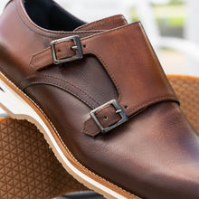 Load image into Gallery viewer, 55-103-BRN LEGERRA Hand Burnished Italian Calfskin Monkstrap, Brown