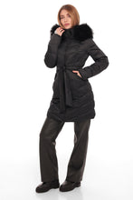 Load image into Gallery viewer, Genuine Fur Trim Down Coat