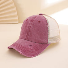 Load image into Gallery viewer, Distressed Washed Mesh Baseball Cap – Frayed Unisex Hat for Outdoor & Daily Wear