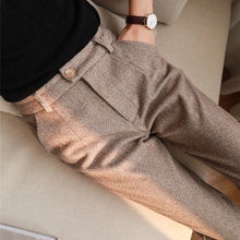 Load image into Gallery viewer, Women's Solid Color Wool-Like Tapered Trousers | Classic Ankle-Length Pants