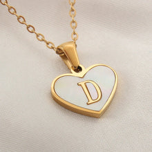 Load image into Gallery viewer, 26 Letter Heart-shaped Necklace White Shell Love Clavicle Chain Fashion Personalized Necklace For Women Jewelry Valentine's Day