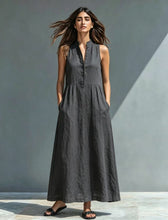Load image into Gallery viewer, Women's Stand-Collar A-Line Maxi Dress – Resort & Vacation Style