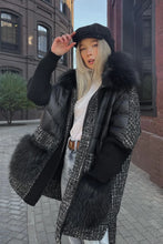 Load image into Gallery viewer, Lamé Genuine Fox Fur Down Coat