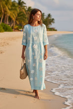 Load image into Gallery viewer, Women's Plus-Size Patchwork Maxi Dress – Relaxed Fit Casual Skirt