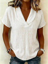 Load image into Gallery viewer, Women's Knitted Short-Sleeve Butterfly Collar Top