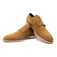 Load image into Gallery viewer, 56-100-CGN LEGERRA Sueded Goatskin Monkstrap, Cognac