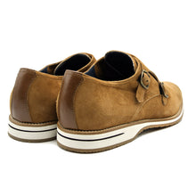 Load image into Gallery viewer, 56-100-CGN LEGERRA Sueded Goatskin Monkstrap, Cognac