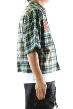 Load image into Gallery viewer, New RAZE Washed Flannel Crop Top Button Down Shirt