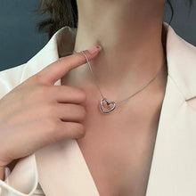 Load image into Gallery viewer, Stainless Steel Twist Hollow Heart Necklace - Clavicle Chain