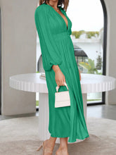 Load image into Gallery viewer, Lightweight Deep V-Neck Balloon Sleeve Maxi Dress Elegant & Flowing Silhouette Unique Dress