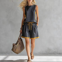 Load image into Gallery viewer, Solid Color Loose Casual Vest and Shorts Set