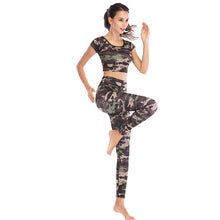 Load image into Gallery viewer, Printed navel short-sleeved quick-drying dance dress