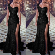 Load image into Gallery viewer, Women's Clothing One-shoulder Sleeveless Bronzing Split Dress