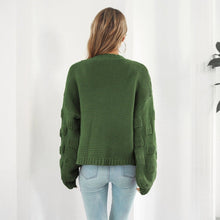 Load image into Gallery viewer, Puff Sleeve Cardigan Sweater Women Clothes Front Chunky Knitwear Coat