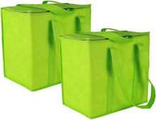 Load image into Gallery viewer, ♻️ EcoInsulate™ Heavy-Duty Reusable Insulated Grocery Bags – 2-Pack, Large Capacity, Thermal Cooler Totes with Zipper & Reinforced Bottom – For Groceries, Picnics, Camping & More