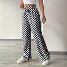 Load image into Gallery viewer, Checkerboard High-Waisted Wide-Leg Pants | 4 Colors S–XL
