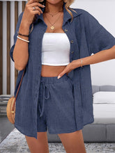 Load image into Gallery viewer, Women's Solid Color Button-Front Lace-Up Two-Piece Set