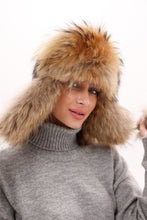 Load image into Gallery viewer, Genuine Racoon Fur Genuine Leather Hat