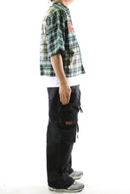 Load image into Gallery viewer, New RAZE Washed Flannel Crop Top Button Down Shirt