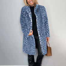 Load image into Gallery viewer, Leopard Print Plush Jacket — Cozy Loose-Fit Mid-Length Outwear