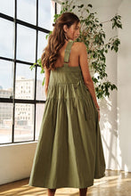 Load image into Gallery viewer, New Summer Crisscross Wide Strap Drawstring Detail Midi Dress For Women – Chic, Sophisticated, Adjustable, Perfect Dress for Casual to Semi-Formal Occasions